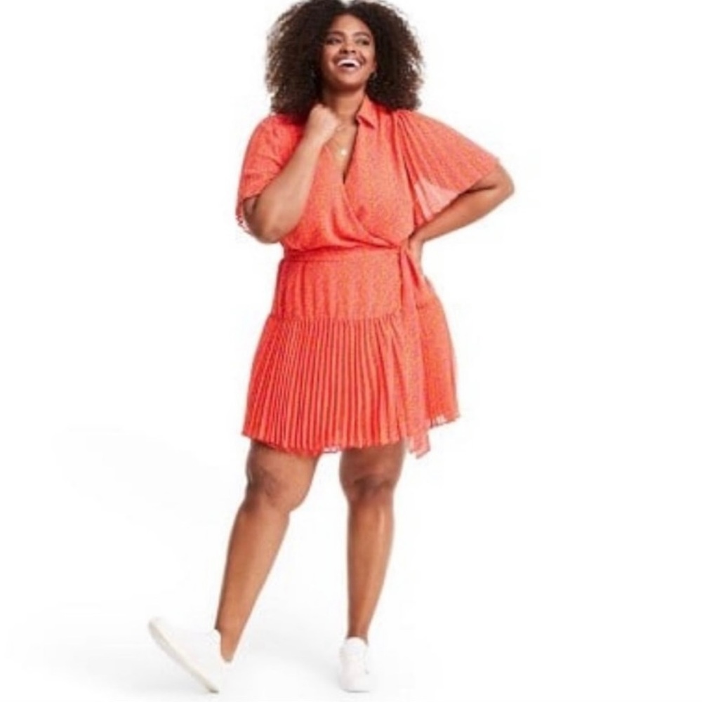 ALEXIS for Target Collab Orange Flutter Wrap Dress size 1X 3X 4X - Picture 9 of 10